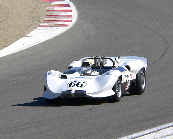 The Chaparral 2A, also on Mazda Raceway Laguna Seca.