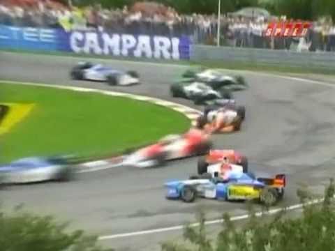 Hakkinen crashed into Herbert's Benetton, sending both of them out of the race