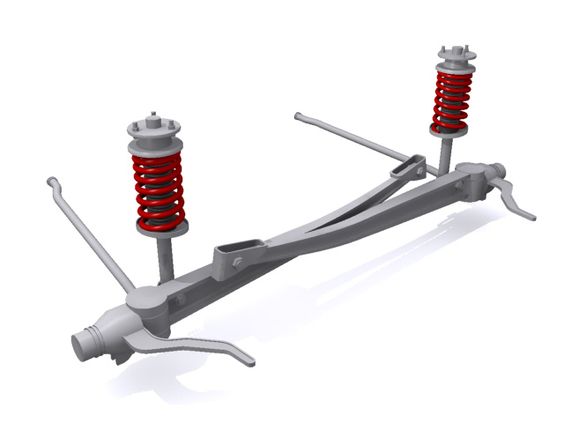The twin I-beam front end used on the first two generations of the Ford Explorer.