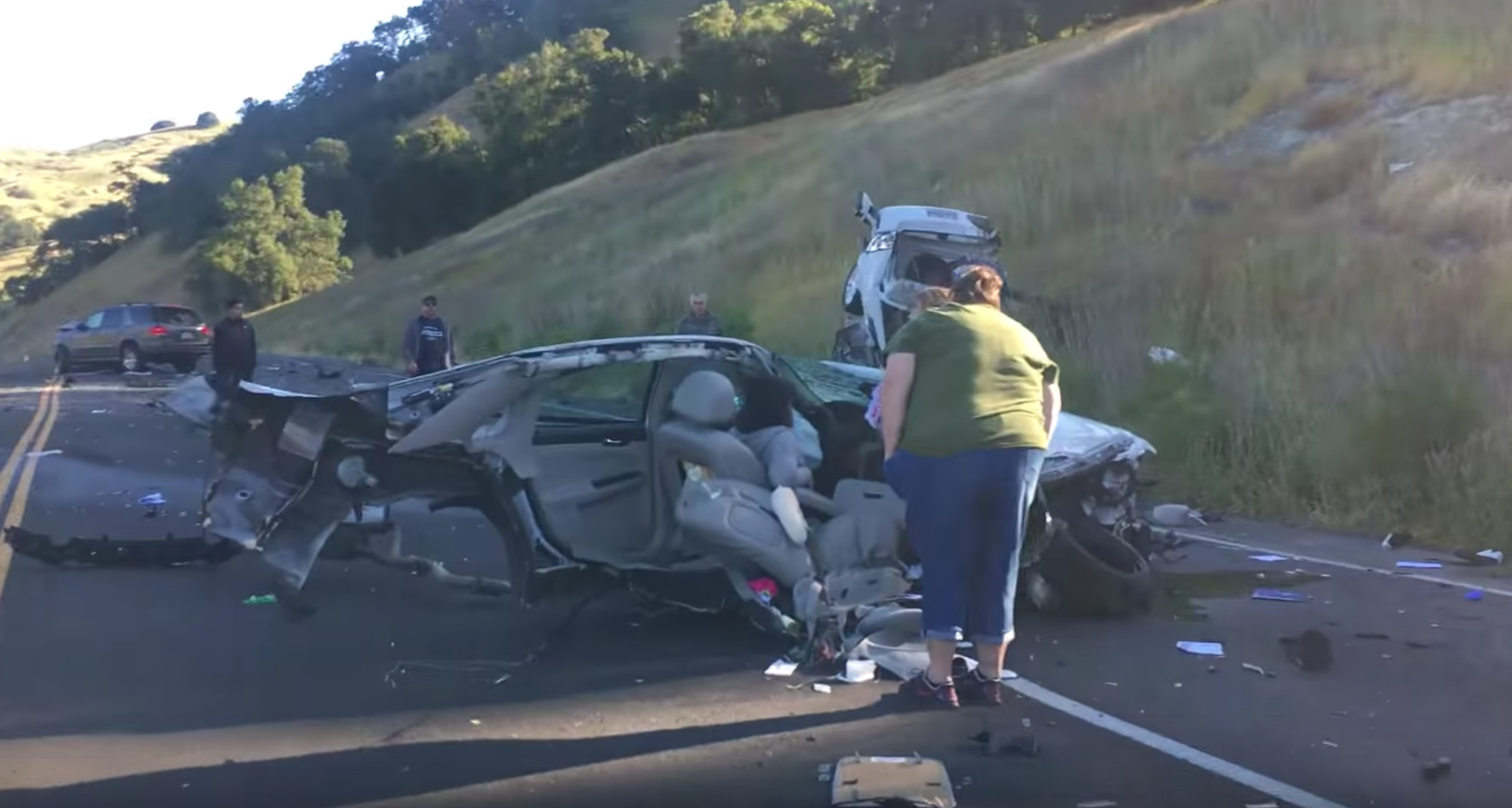 Driver Sustains Only Minor Injuries After Car Is Sliced In Two