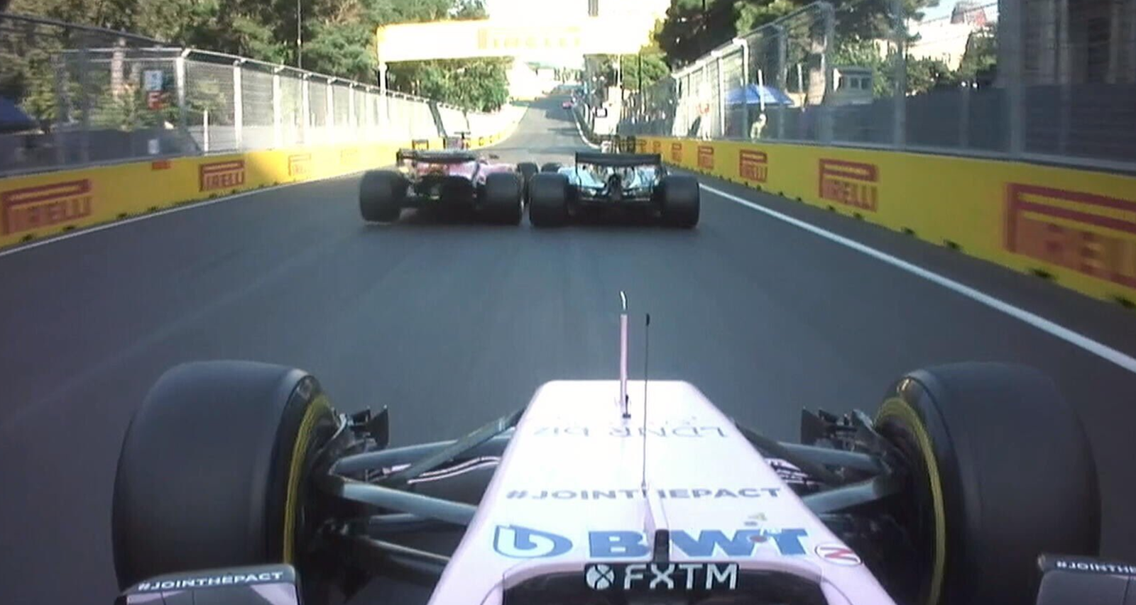 Sergio Perez had a great view of the Hamilton-Vettel 'incident'