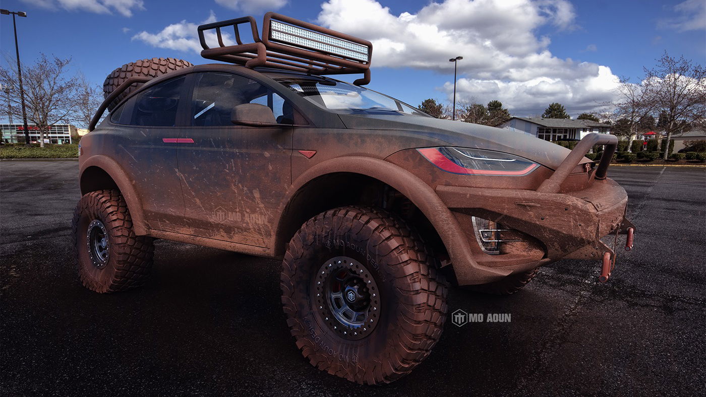 This Lifted Tesla Model X Render Is The Uber Electric SUV You’ve (Maybe) Always Dreamed Of