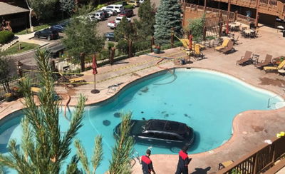 This Confused Old Driver Hammered The Throttle And Drove Into A Swimming Pool