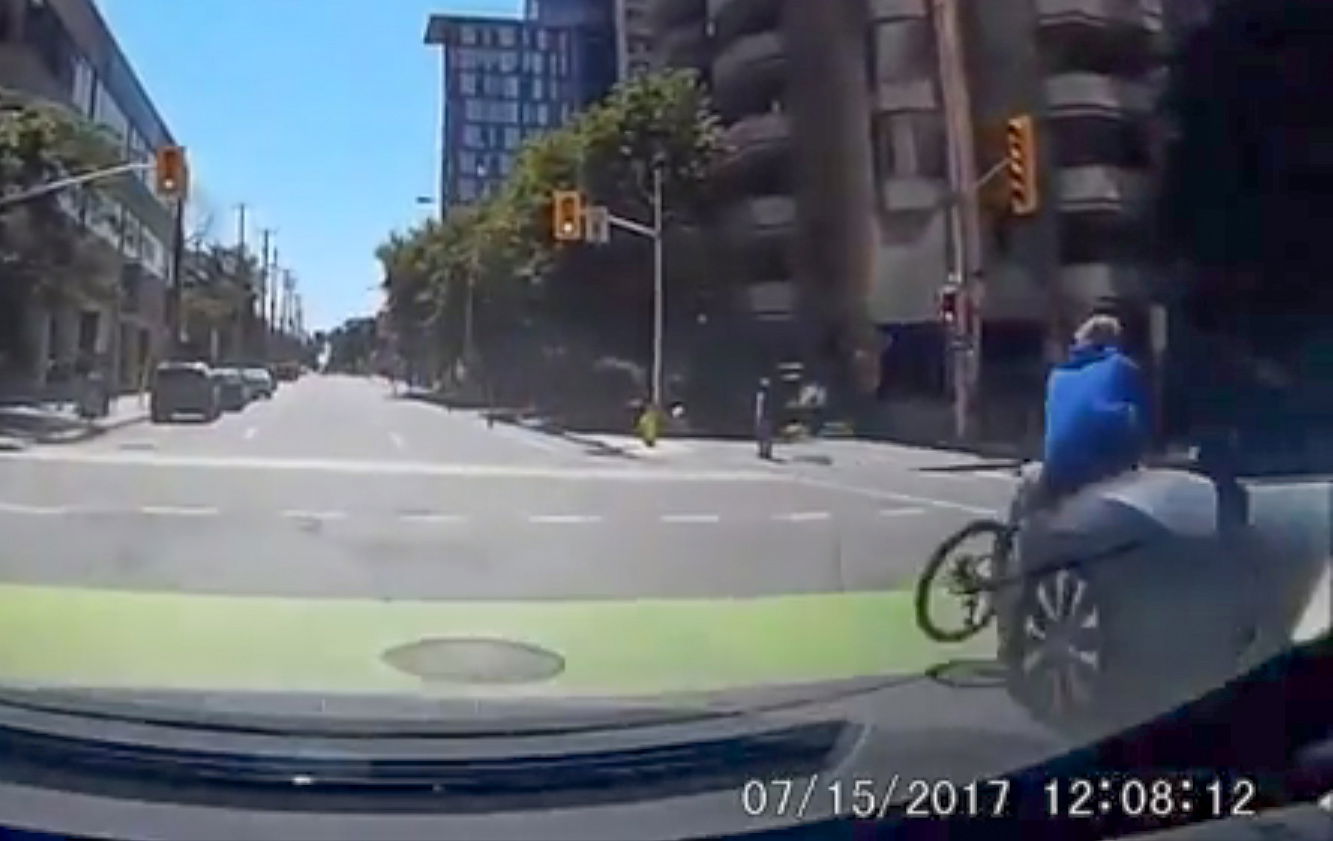 This Nasty-Looking Crash Punishes A Cyclist For Running A Red Light