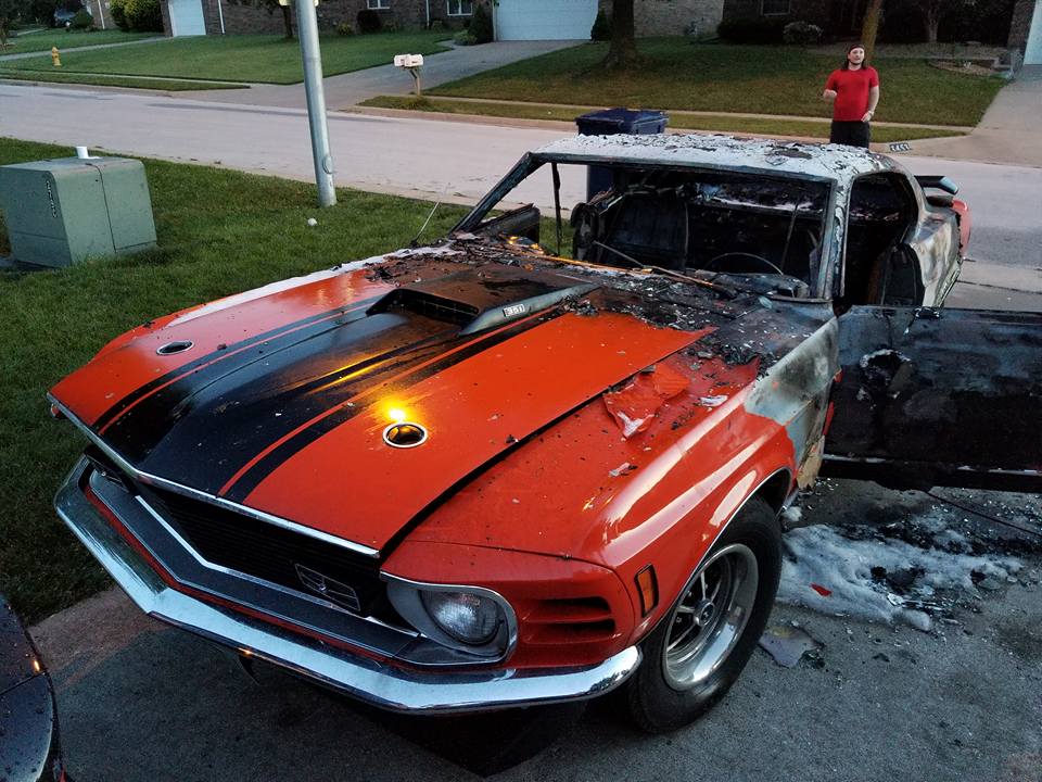 Lowlife Arsonist Destroys A Disabled Boy's Mach 1 Mustang
