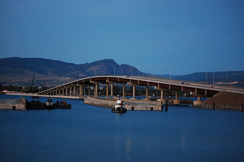 If you look underneath the William R. Bennett Bridge across Lake Okanagan in Kelowna, Canada, you can see that the bridge floats on a series of concrete pontoons. (Image credit: Darren Kirby)