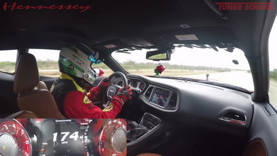 Watch A Christmas Tree Hit 174mph Thanks To A Dodge Hellcat