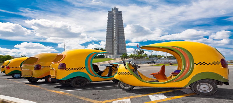 Scooter taxis in Cuba.