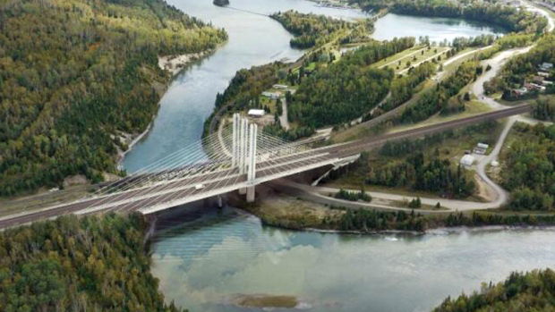 A rendering of the completed Nipigon Bridge