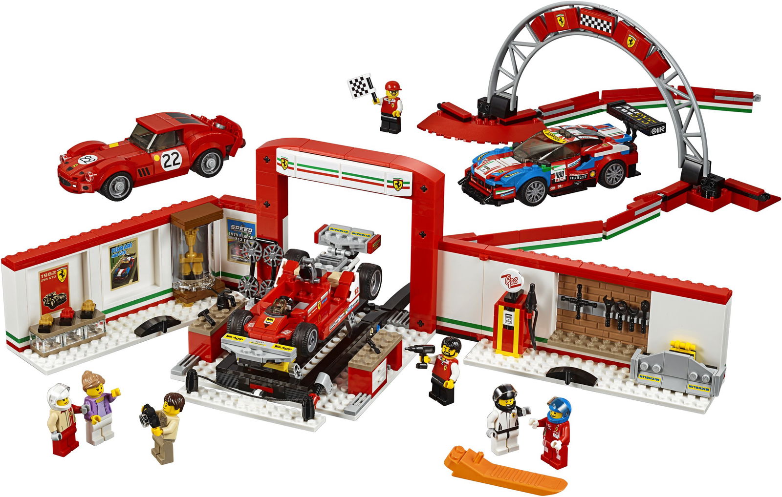 The set pieces are great, too - check out those tiny Ferrari posters!