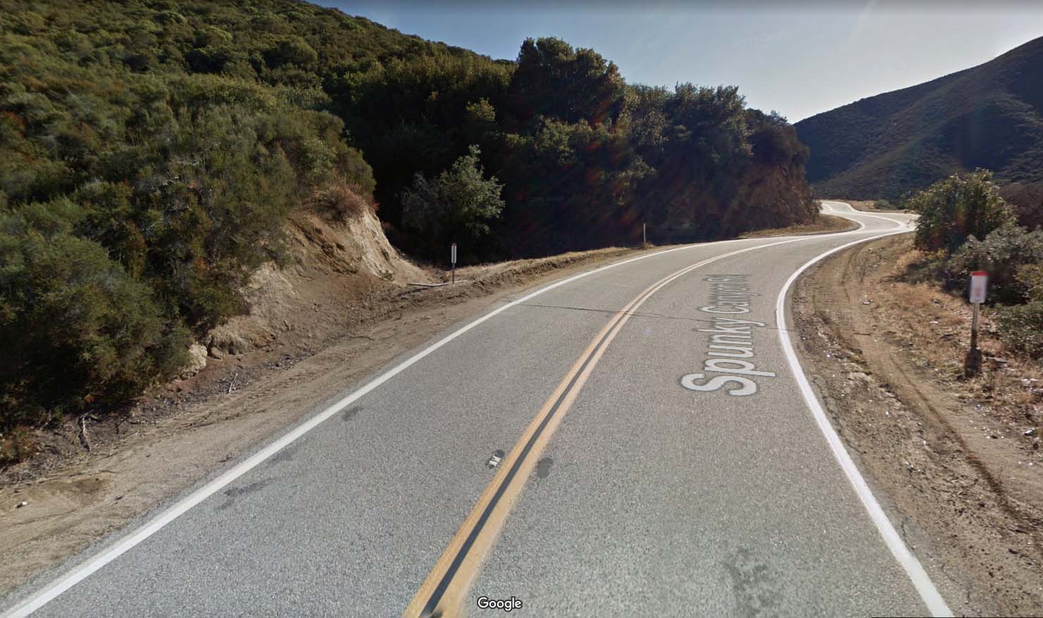 Spunky Canyon Road, as viewed on Google Street View