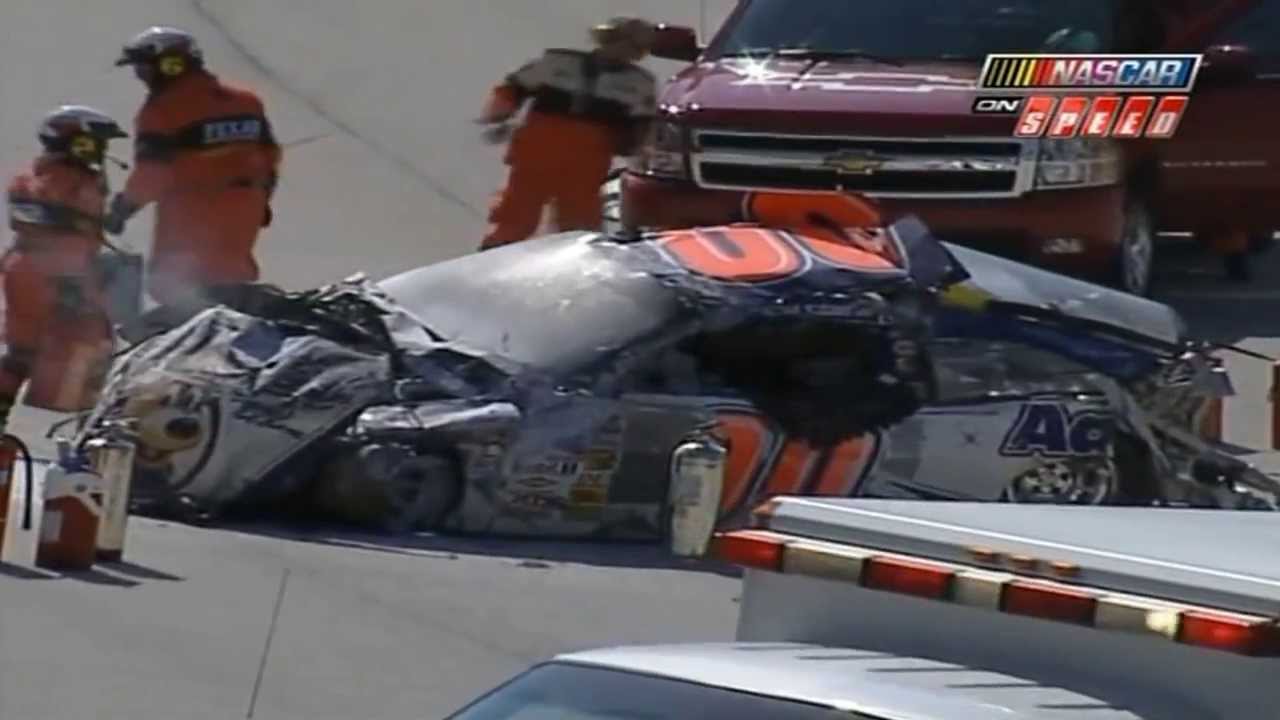 The remains of the #00 Aaron's 'Dream Machine' after McDowell's violent Texas crash