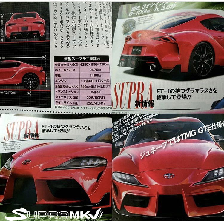 The New Toyota Supra Has Been 'Leaked' By A Japanese Magazine