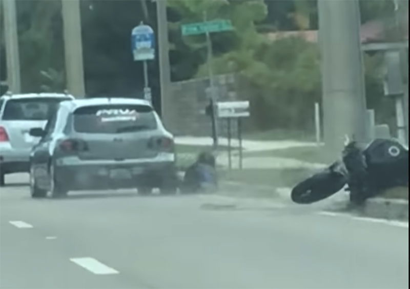 This Road Rage Driver Brutally Runs A Biker Off The Road After A Fight