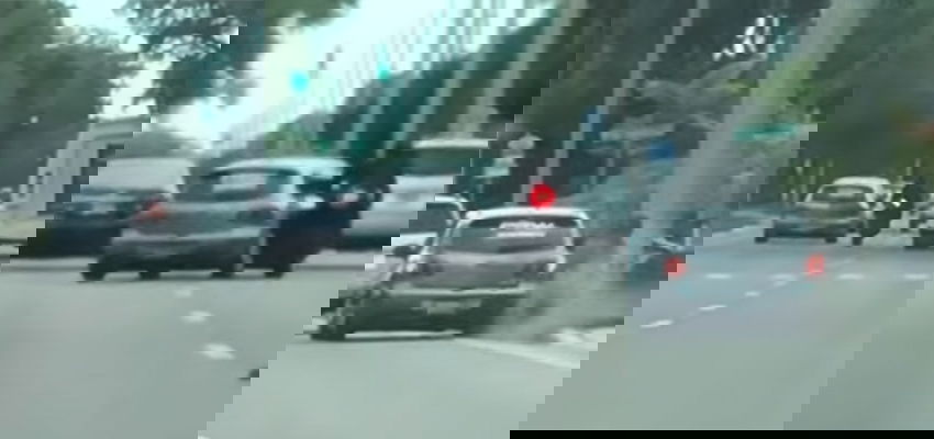 This Road Rage Driver Brutally Runs A Biker Off The Road After A Fight