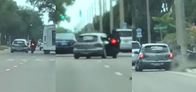 This Road Rage Driver Brutally Runs A Biker Off The Road After A Fight