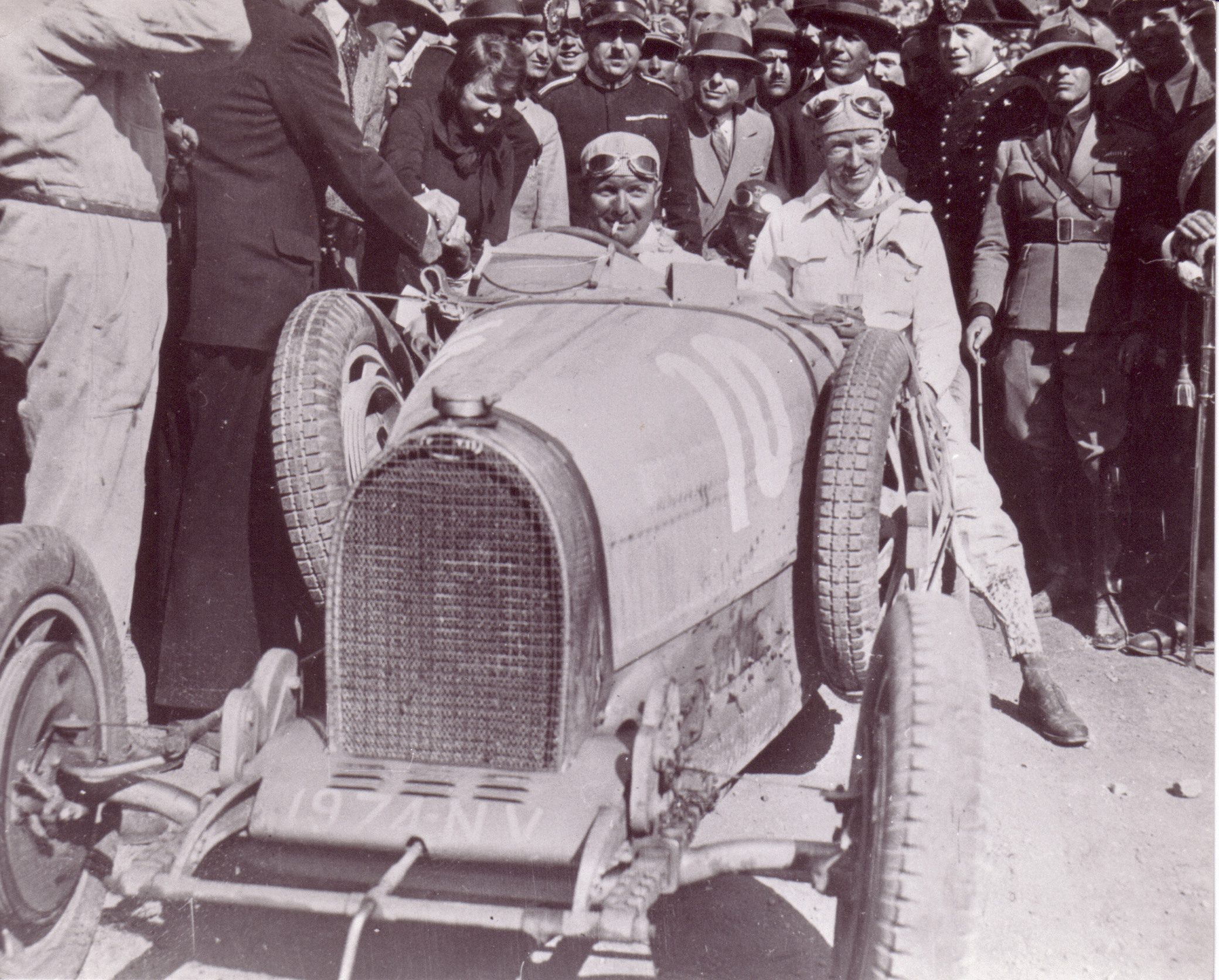 Albert Divo at the wheel of the Bugatti Type 35 with which he won the 1929 Targa Florio