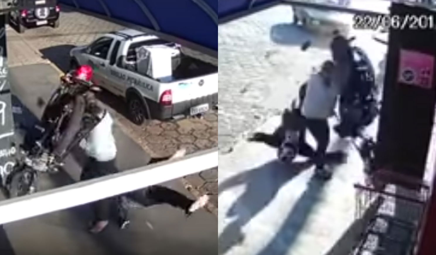 Watch As A Crashing Motorcycle Flies Past Someone's Face