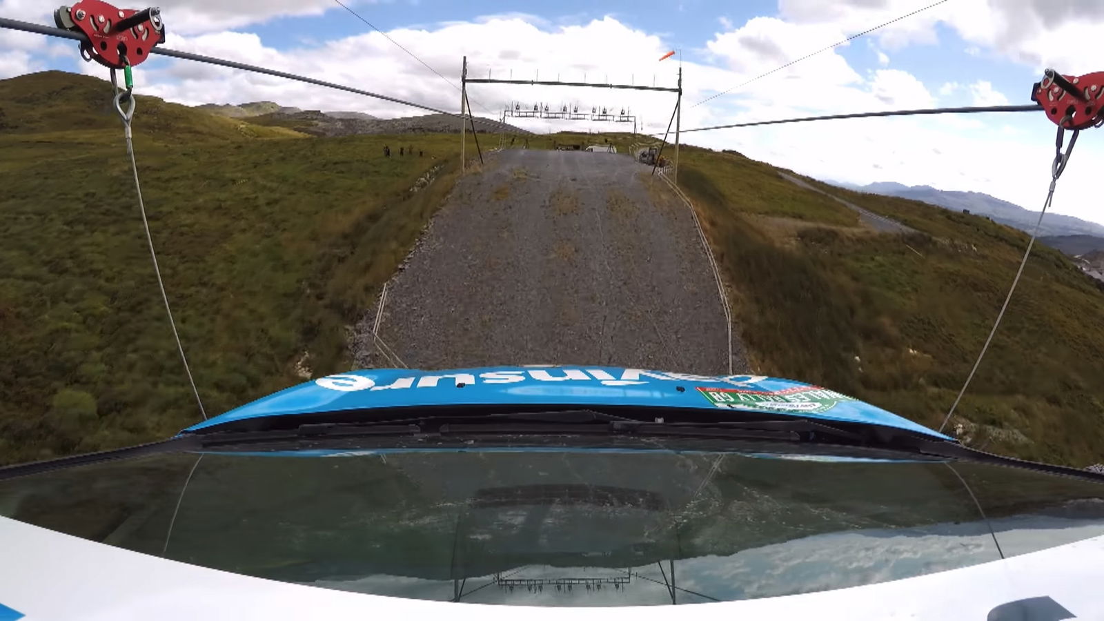 A Rally Car On A Zip Wire Is Today's Gold-Standard Jaw-Dropping Stunt