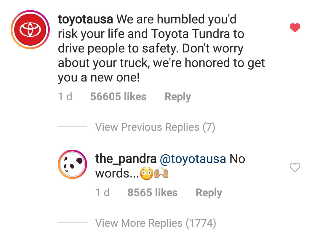 Toyota Is Replacing A Wildfire Hero's Fire-Damaged Truck For Free