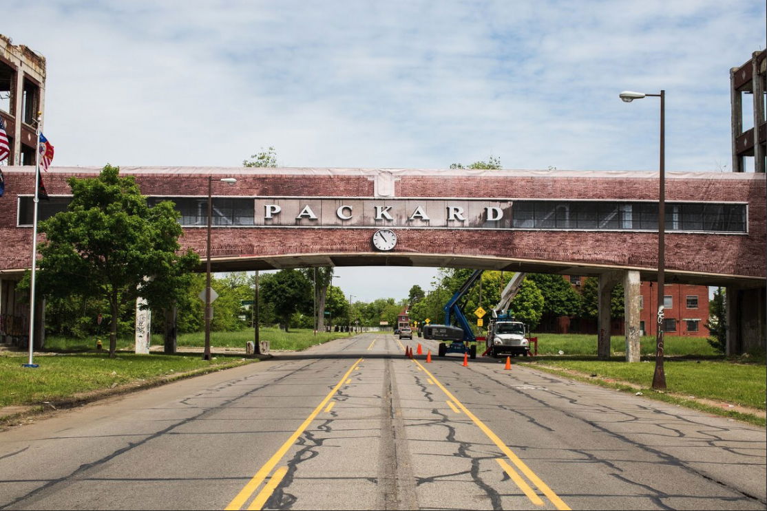 The bridge, photographed recently in its nostalgic tarpaulin