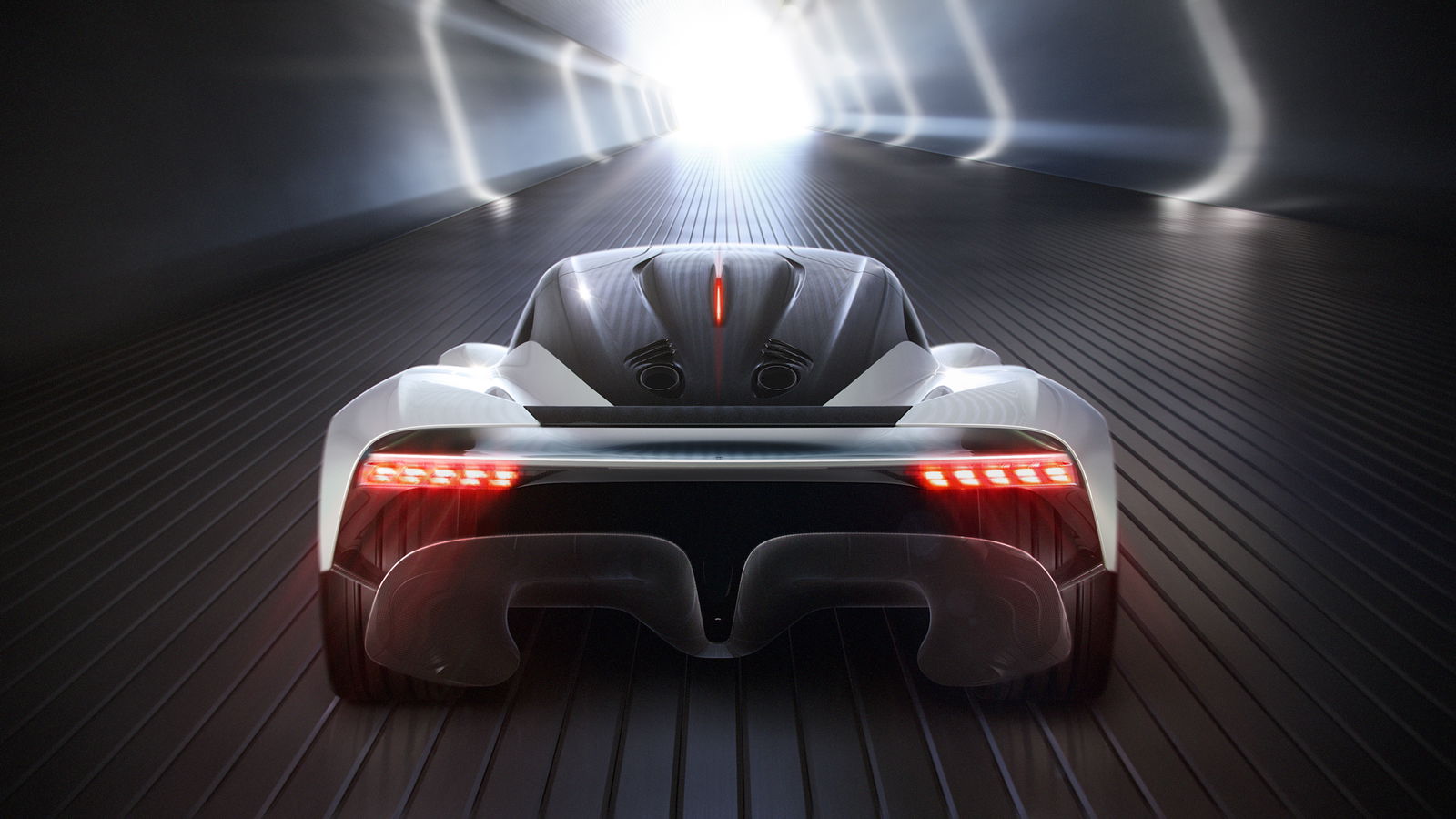 The AM-RB 003 generates most of its downforce using under-body aero
