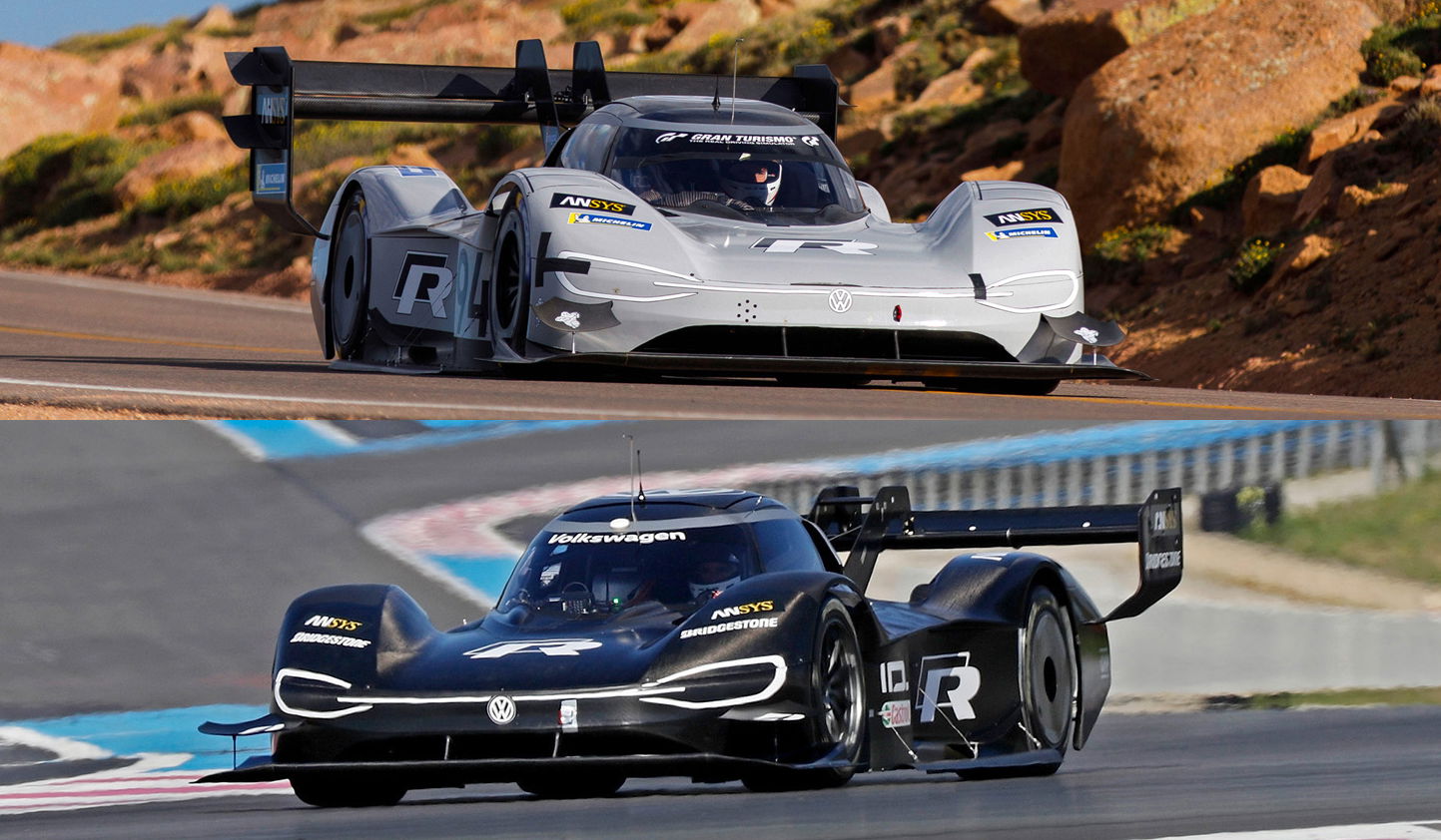 Here's how the Nurburgring-spec VW ID R (below) compares to the car that took on Pikes Peak (above)