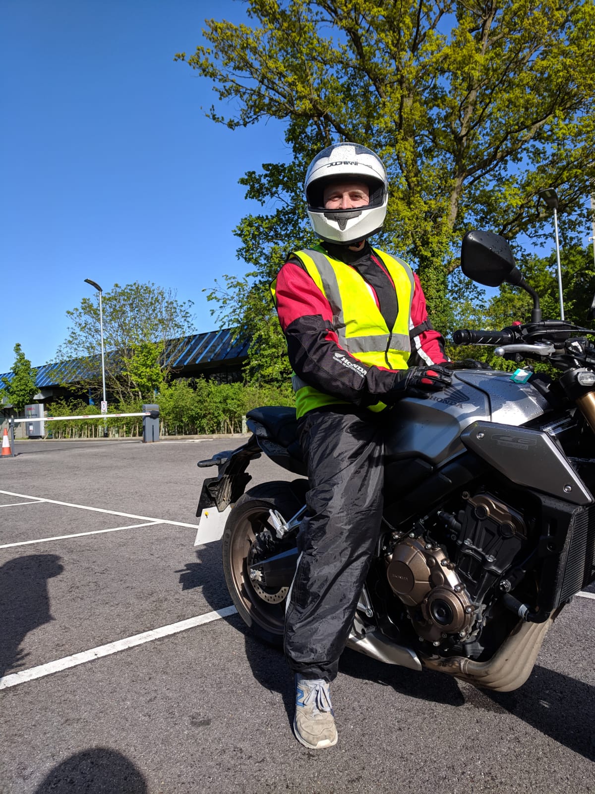 At the end of our CBT training with the Honda School of Motorcycling, we were allowed to ride a 650cc on private land