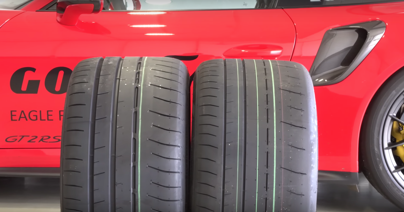 The Goodyear Eagle F1 Supersport R (left) compared to the Supersport RS