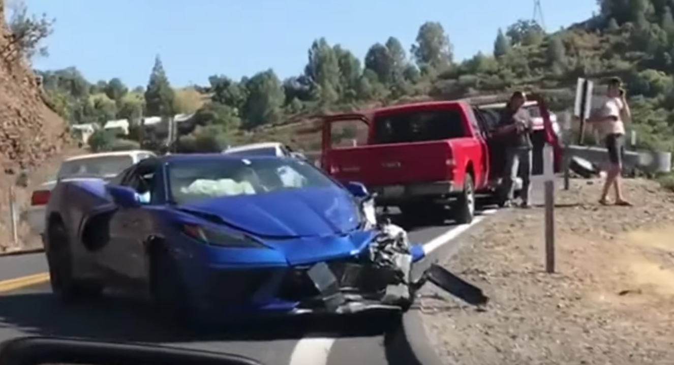 Here's The Aftermath Of The First C8 Corvette Crash