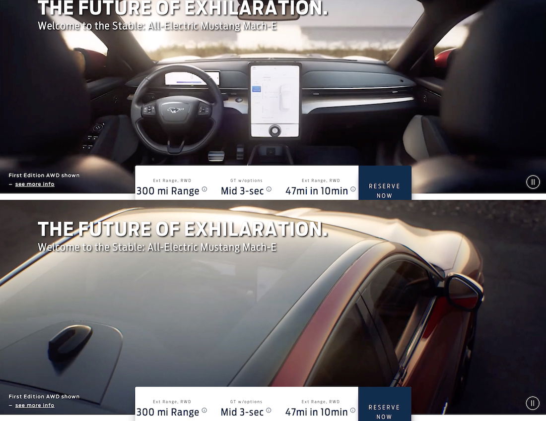 The Mustang Mach E will featured a large Tesla-style portrait screen plus a digital instrument cluster