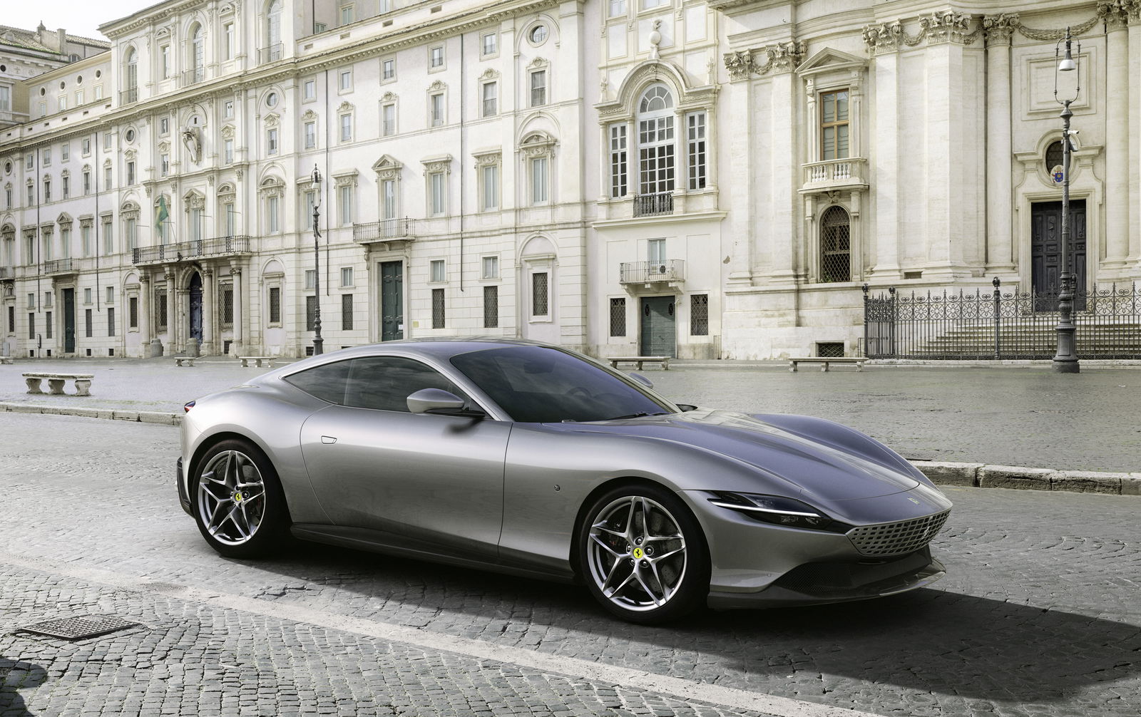 The Ferrari Roma coupe has the same wheelbase as the Portofino, but the styling is very different