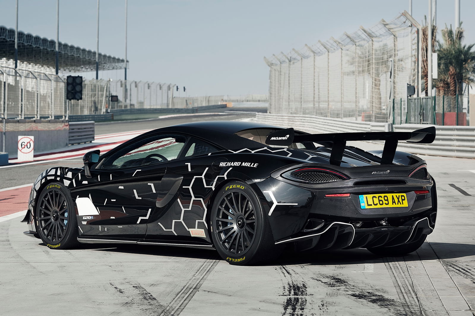 The McLaren 620R comes with Pirelli Trofeo Rs as standard, but full slick tyres are optional