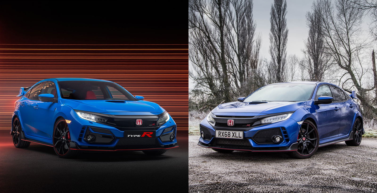 How the facelifted FK8 Honda Civic Type R (left) compares to the outgoing model