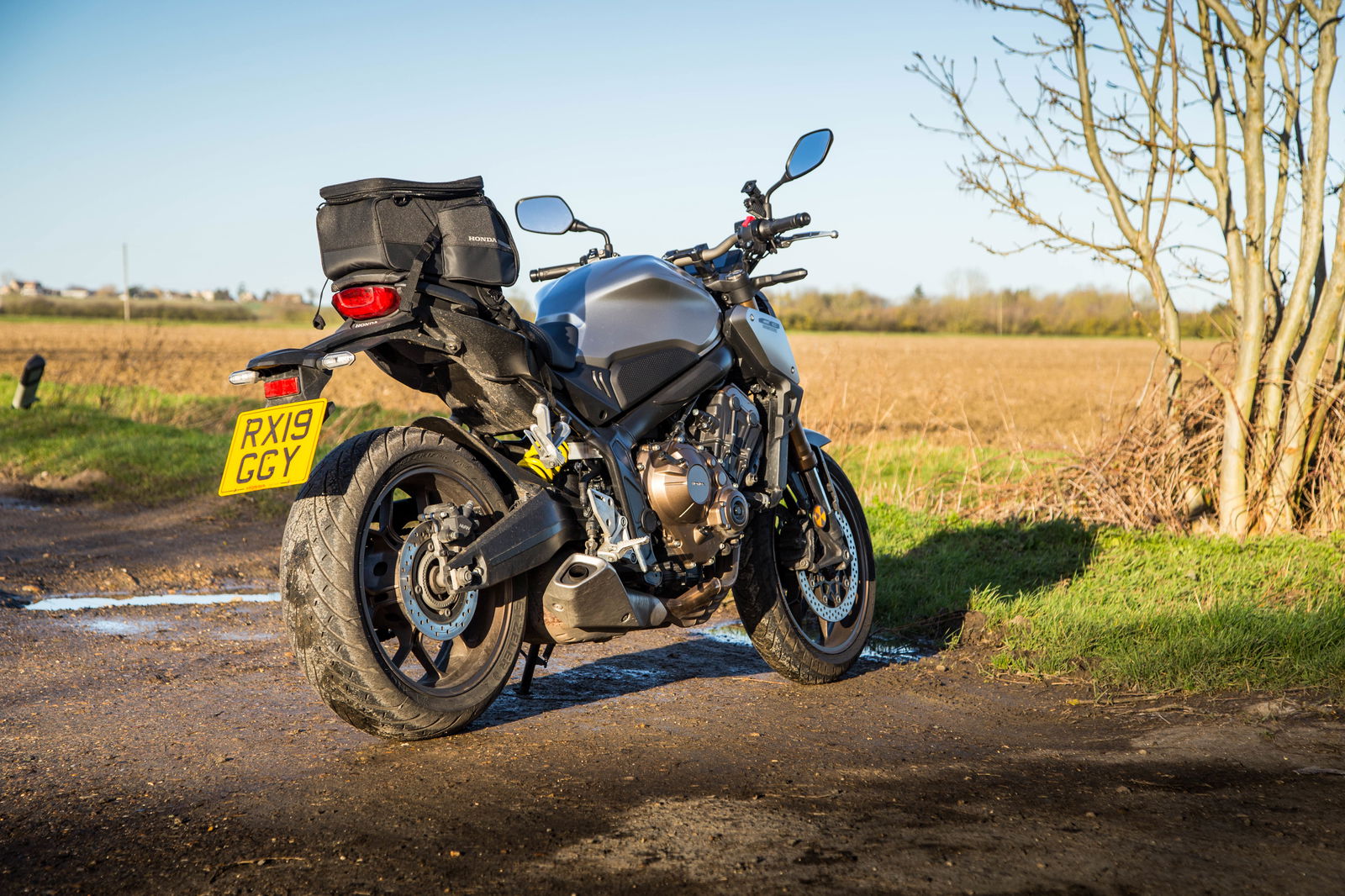 The CB650R with a seat bag makes it far more practical