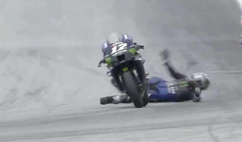 MotoGP Rider Bails At 140mph Following Brake Failure