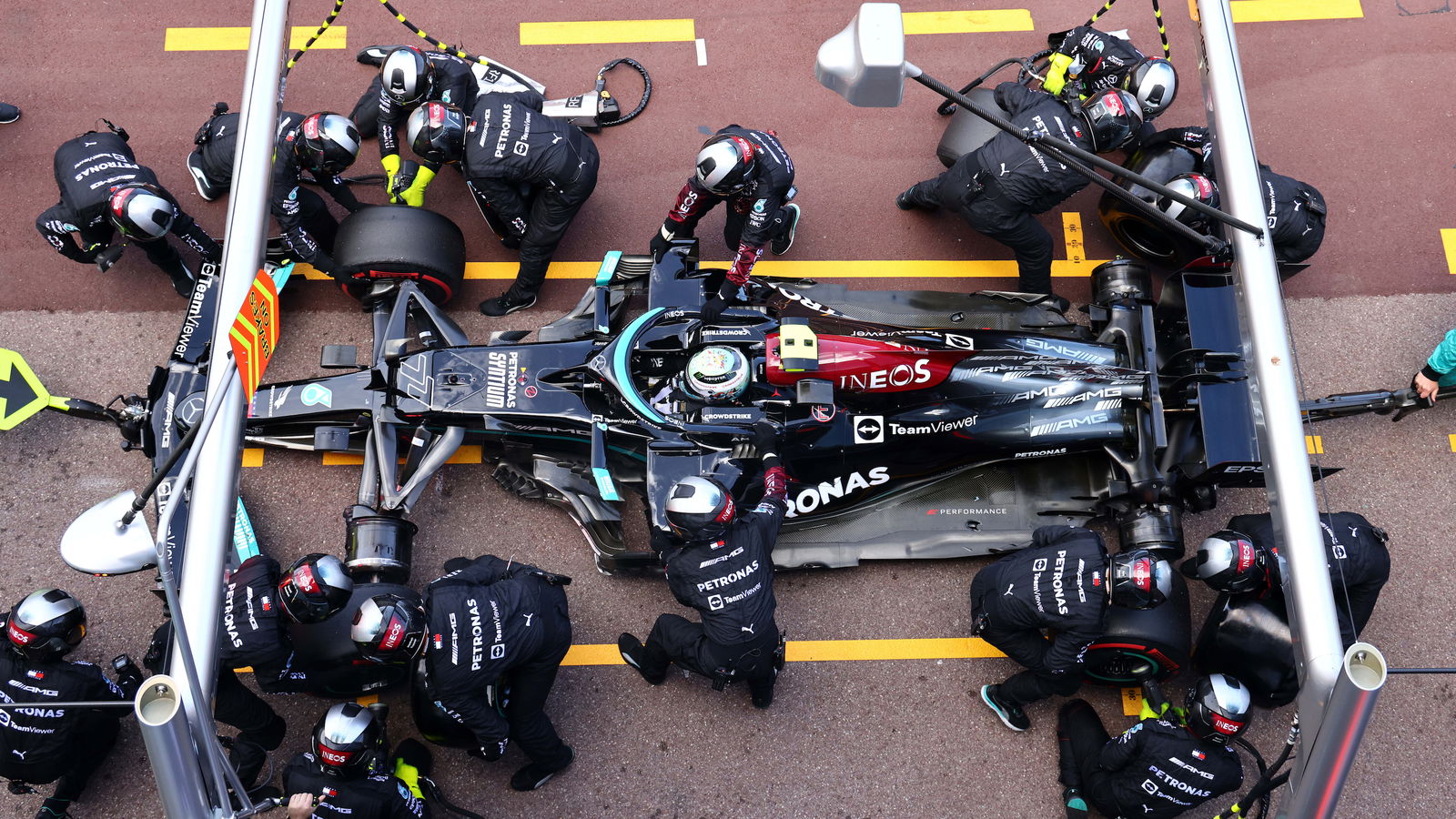 Bottas' Mercedes Still Has A Wheel Stuck On It Following Monaco Pitstop Mishap