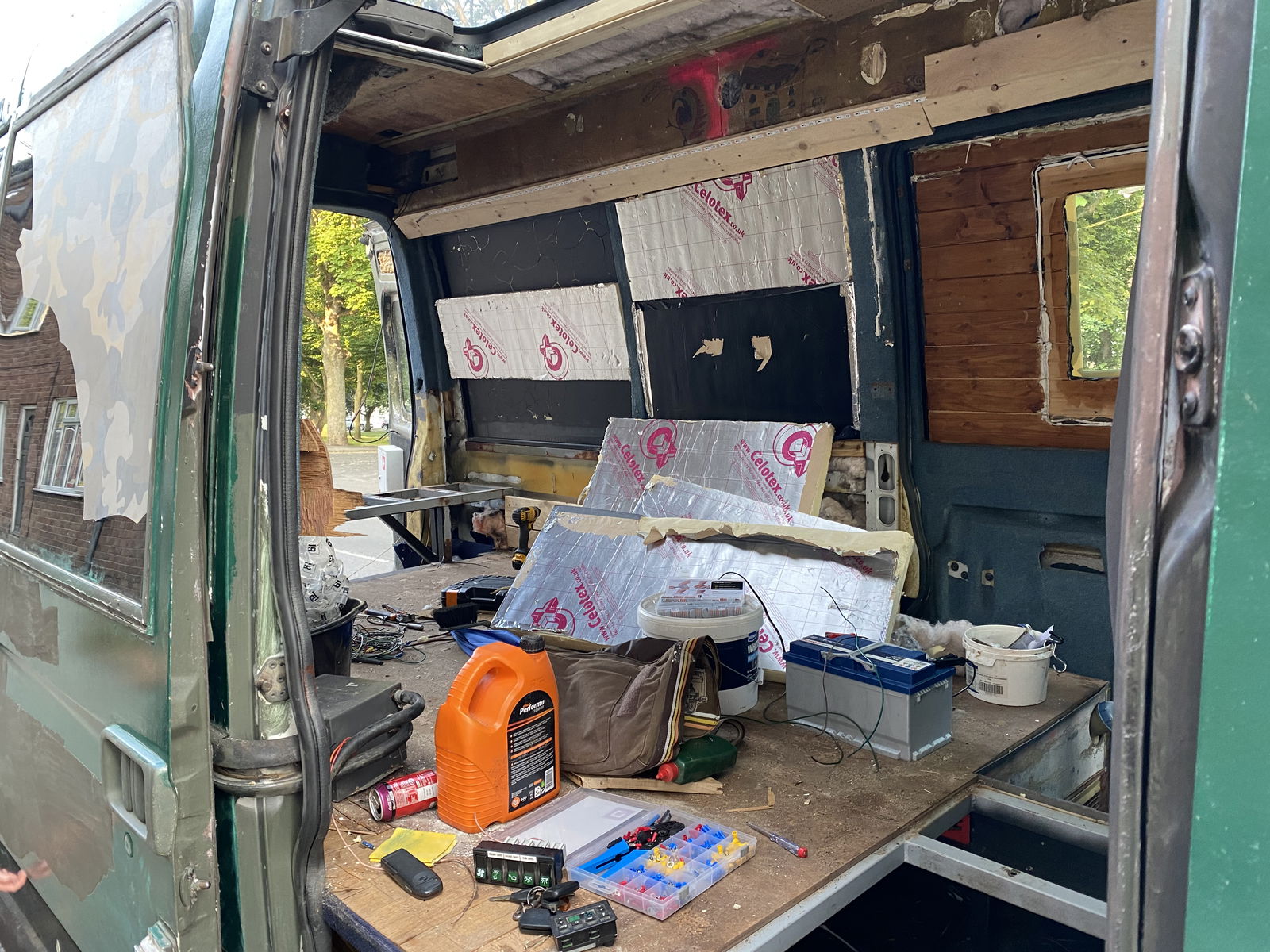 The strip out begins.