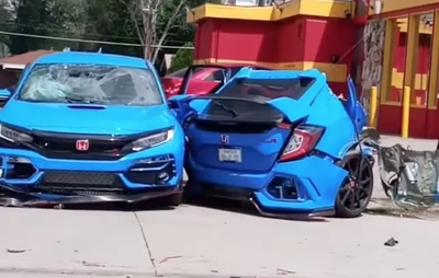 This Honda Civic Type R Was Ripped In Two During A Huge Crash