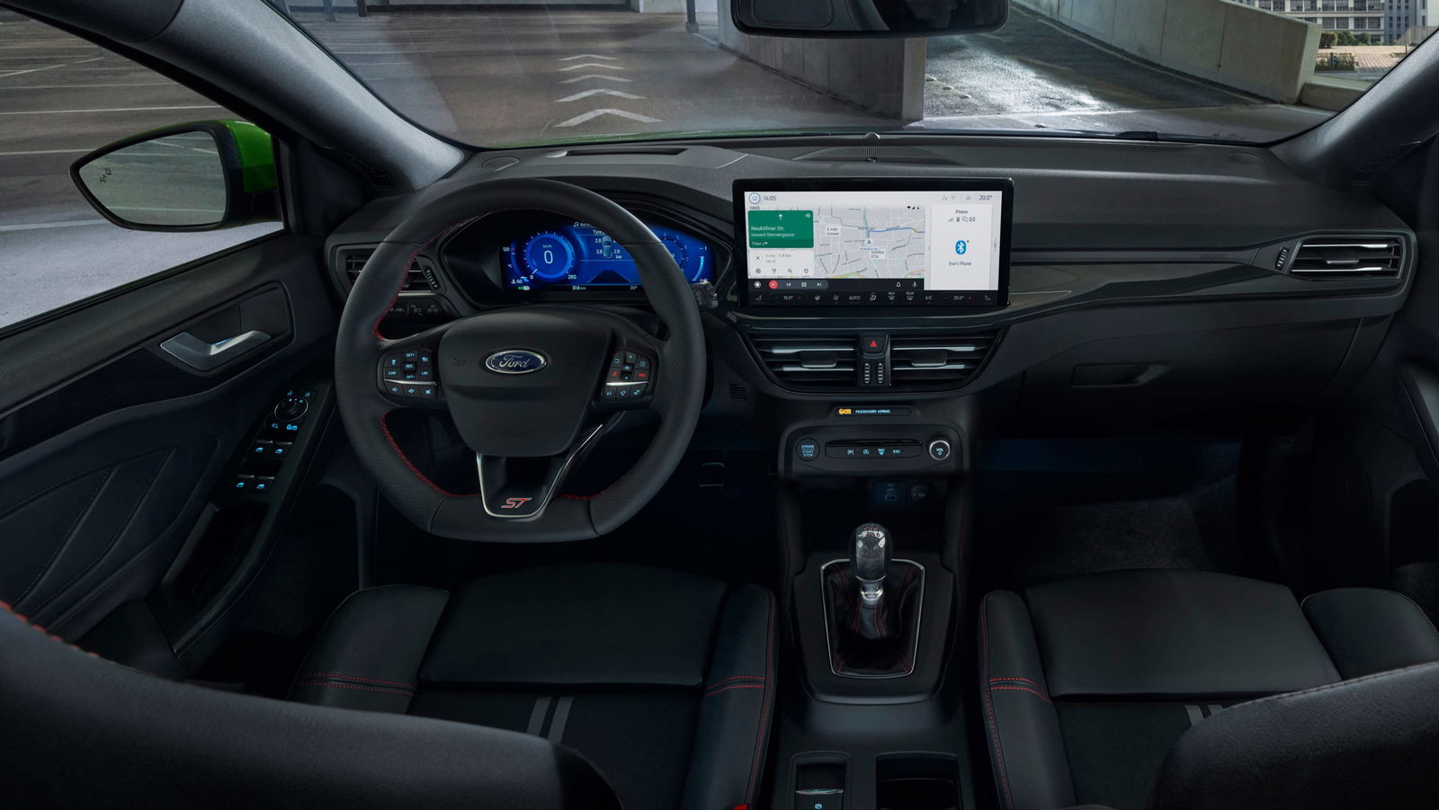 New Ford Focus ST Gets A Whopping Touchscreen, Mean Green Paint And A Wet Zone