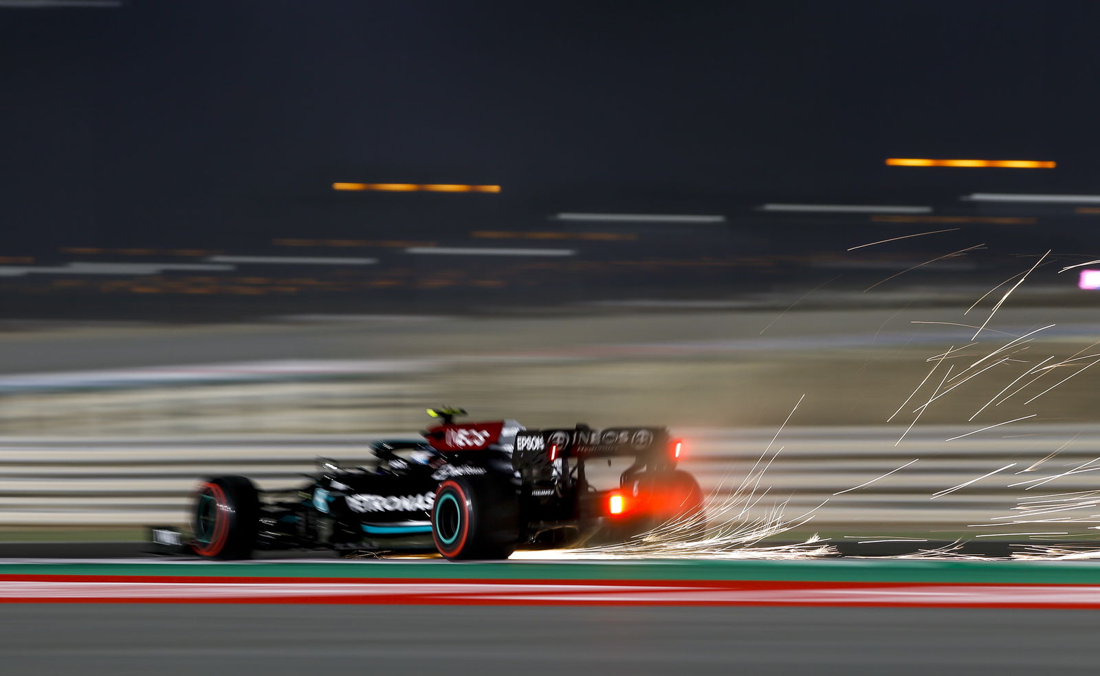 Those smooth kerbs are great for MotoGP bikes. But for F1 cars? (Image via Daimler Media)