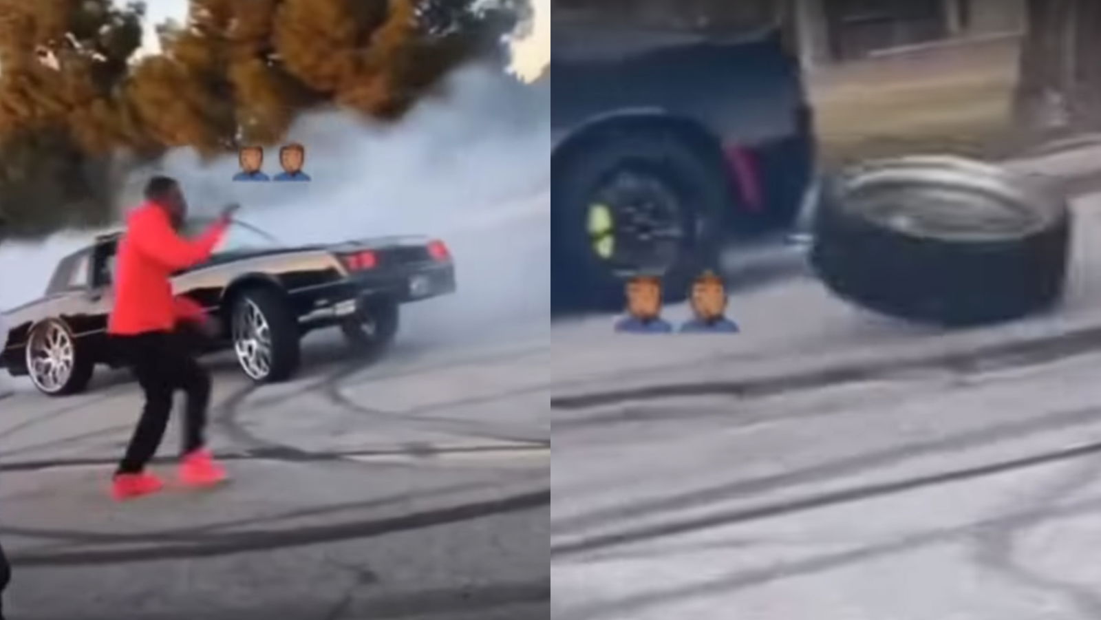 Chevrolet Monte Carlo's Donk Wheel Makes Bid For Freedom Mid-Doughnut