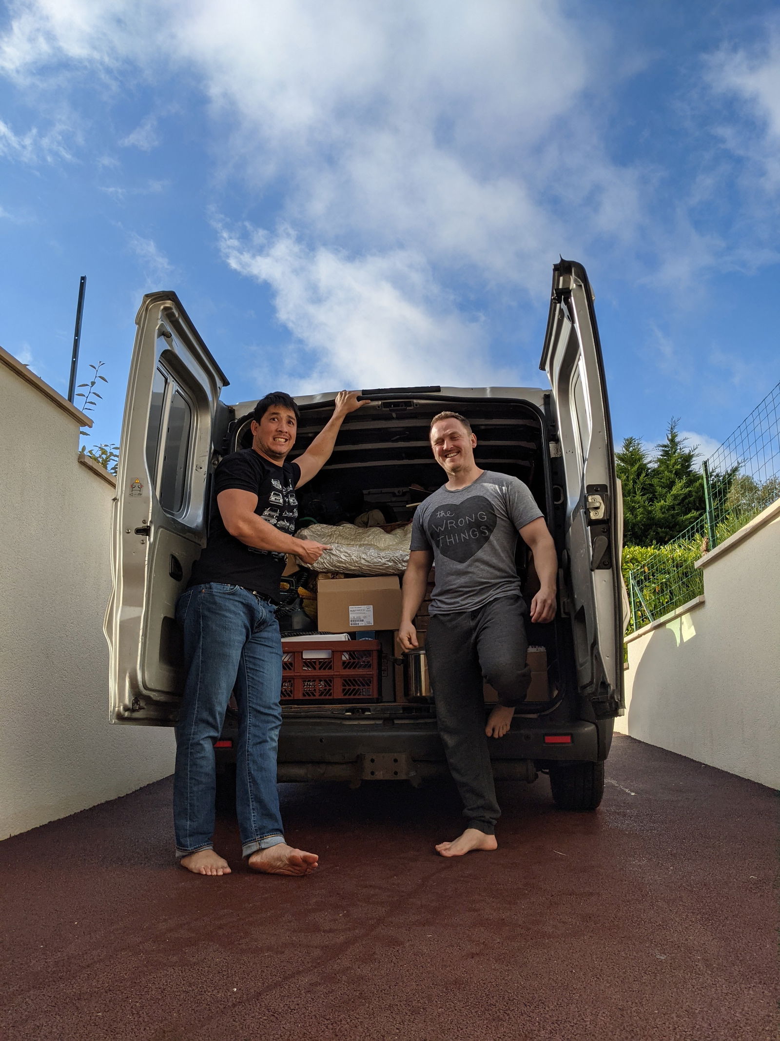 The Trafic meant they could take over 5 weeks' worth of stuff with them