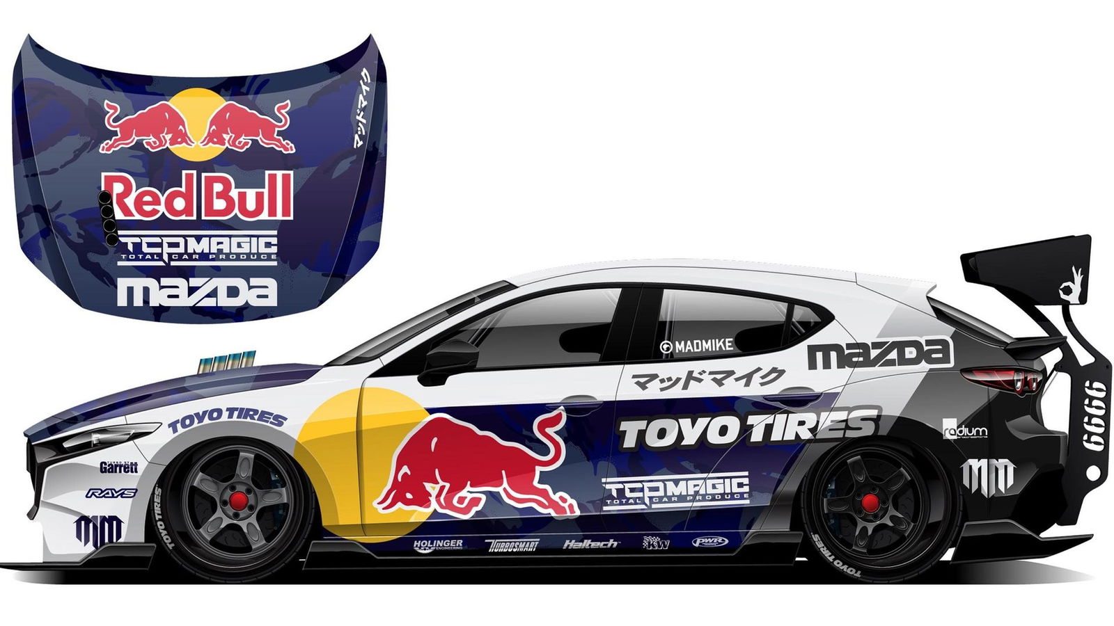 A Four-Rotor, 1200bhp Mazda 3 Will Brap Its Way Up Pikes Peak This Year